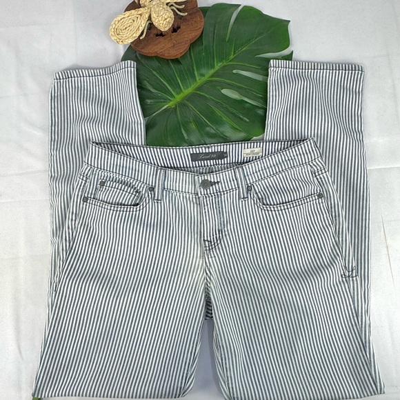 Level 99 Lily Skinny Straight Jeans Blue & white Railroad Stripe Women’s Size 28 - Picture 4 of 15